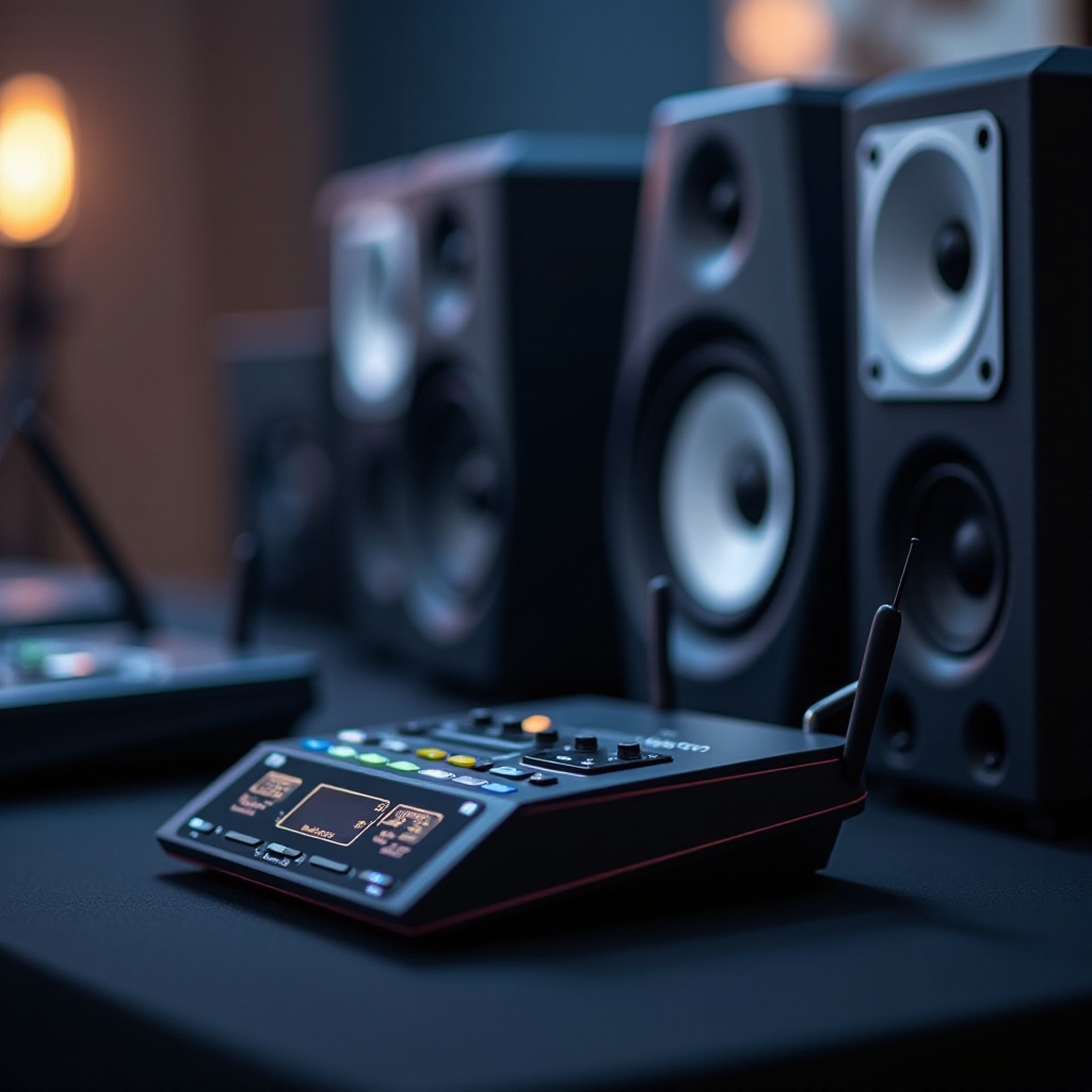 wireless microphone system with speakers