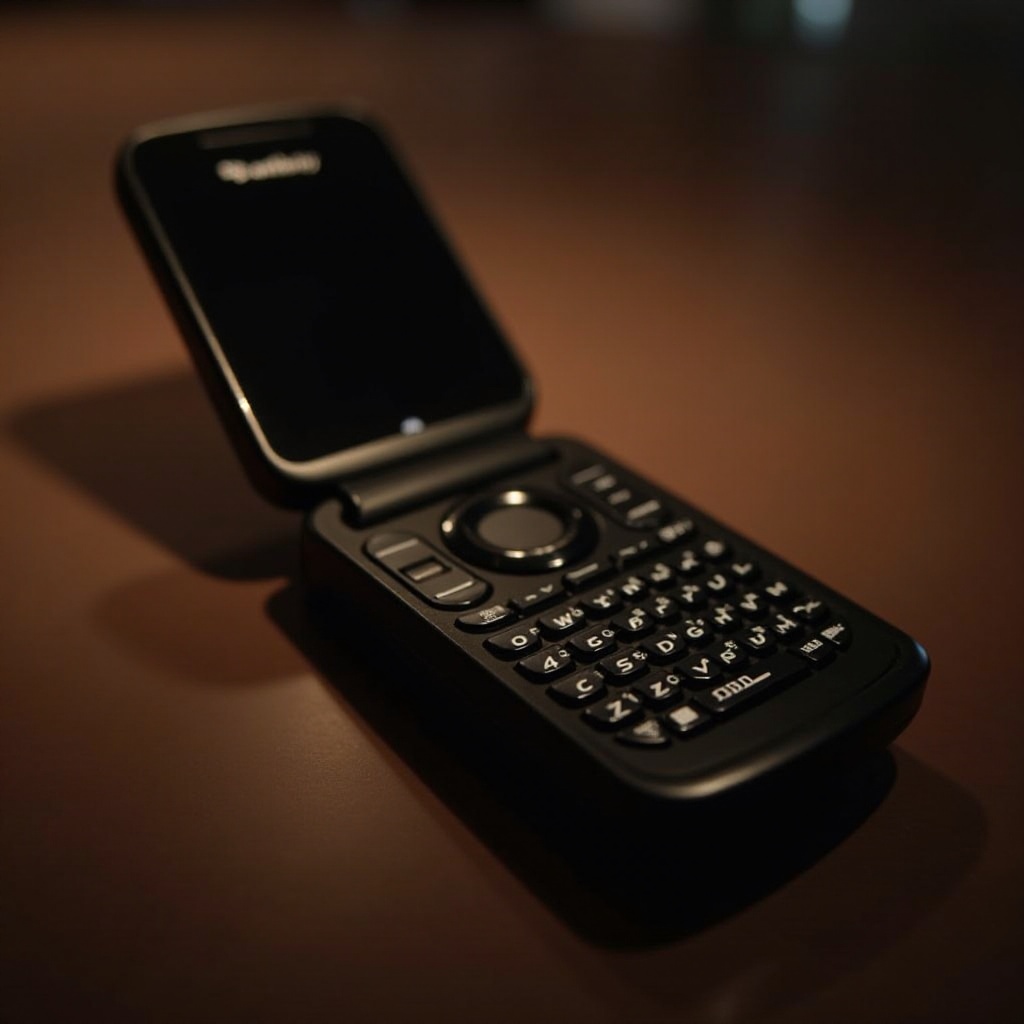 키보드가 있는 블랙베리 플립폰