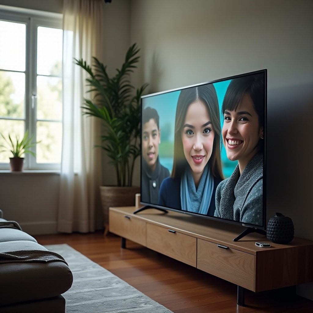 Samsung-tv met Roku ziet eruit als HDR, korrelig en overbelicht.