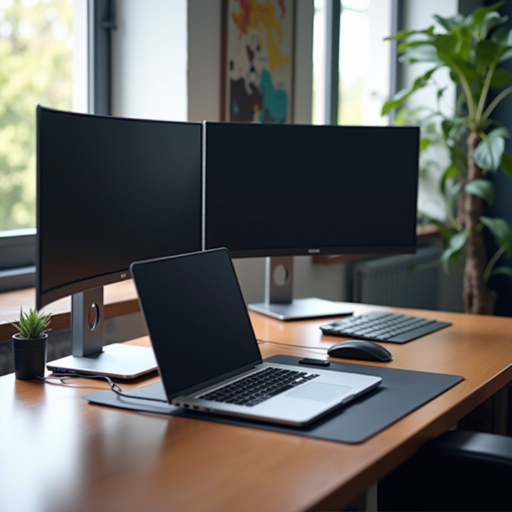 kannettavan telakointiasema useille näytöille