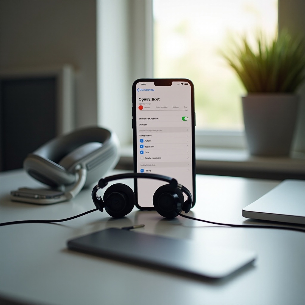 koptelefoon aangesloten, maar geluid komt uit de iPhone