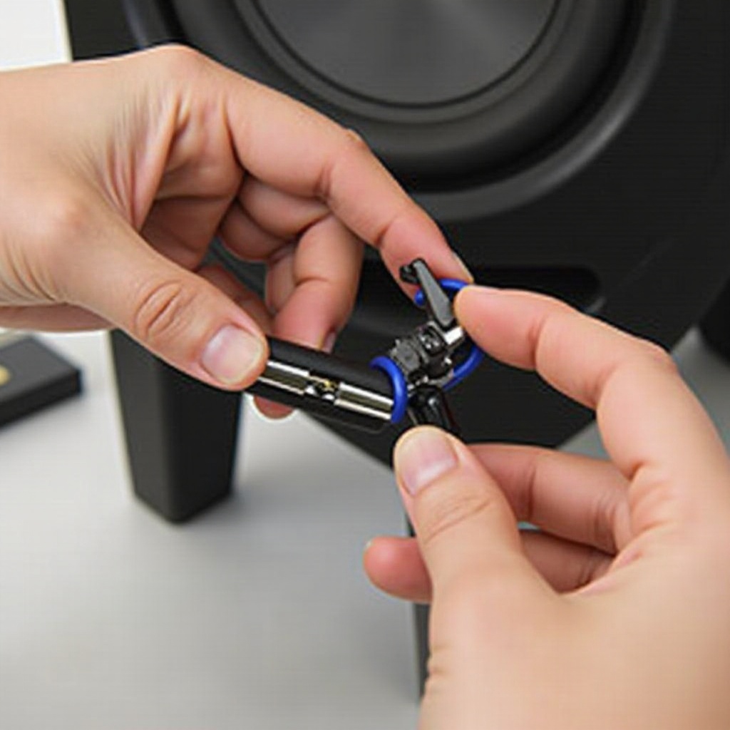 mengubah speaker berkabel ke colokan RCA